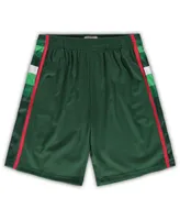 Men's Mitchell & Ness Hunter Green Milwaukee Bucks Big and Tall Hardwood Classics Team Swingman Shorts