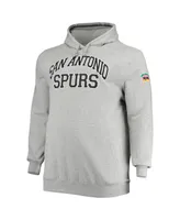 Men's Mitchell & Ness Tim Duncan Heather Gray San Antonio Spurs Big and Tall Name Number Pullover Hoodie