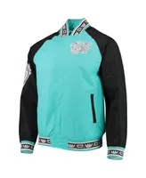 Men's Vancouver Grizzlies Turquoise Mitchell & Ness Hardwood Classics 75th Anniversary Authentic Warmup Full-Snap Jacket