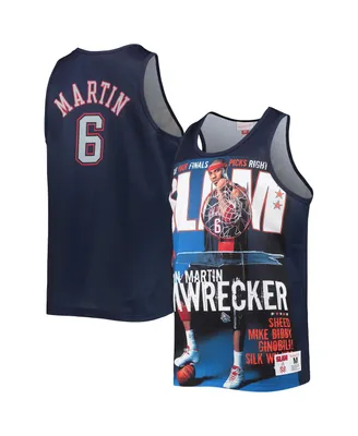 Men's Mitchell & Ness Kenyon Martin Navy New Jersey Nets Slam Player Tank Top