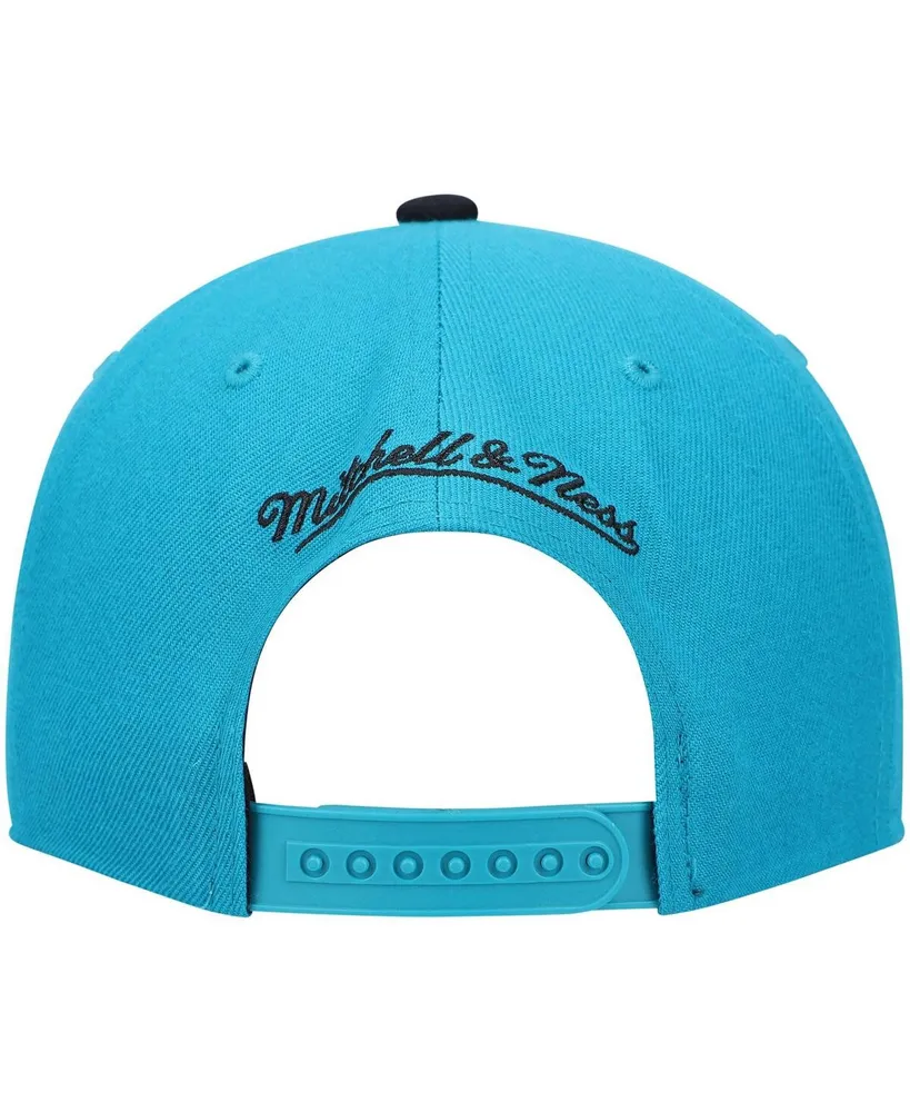 Men's Mitchell & Ness Teal, Black Detroit Pistons Hardwood Classics Team Two-Tone 2.0 Snapback Hat