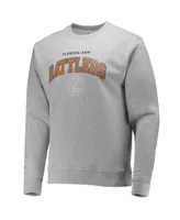 Men's Mitchell & Ness Heathered Gray Florida A&M Rattlers Classic Arch Pullover Sweatshirt