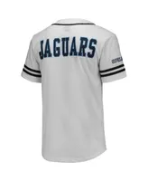 Men's Colosseum White and Navy Spelman College Jaguars Free Spirited Baseball Jersey