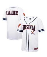 Men's Colosseum White and Navy Virginia Cavaliers Free Spirited Baseball Jersey