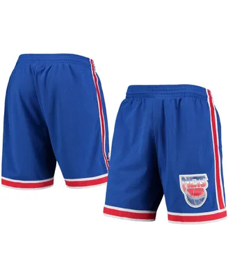 Men's Mitchell & Ness Blue New Jersey Nets Hardwood Classics Primary Logo Swingman Shorts