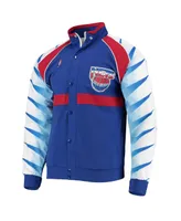 Men's Mitchell & Ness Blue New Jersey Nets Hardwood Classics Authentic Warm-Up Raglan Full-Zip Jacket