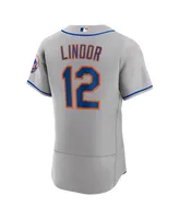 Men's Nike Francisco Lindor Gray New York Mets Road Authentic Player Jersey