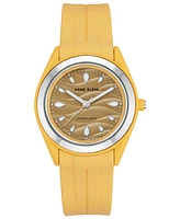Anne Klein Women's Yellow Solar Ocean Work Plastic Metal Watch, 38.5mm