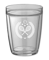 Pastimes 14 Oz Double Old Fashioned Short Drinking Tennis Glass, Set of 4