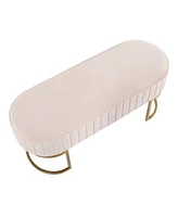 Lumisource Demi Glam Pleated Bench - Gold