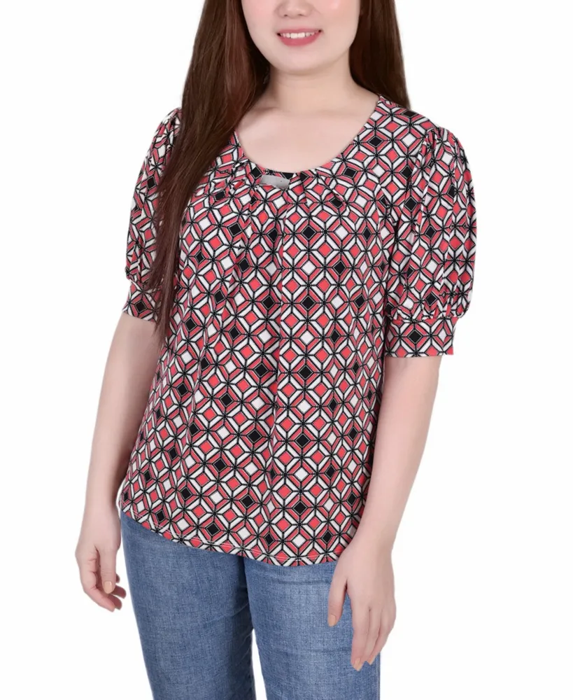 Women's Missy Short Sleeve Balloon Top