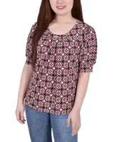 Women's Missy Short Sleeve Balloon Top