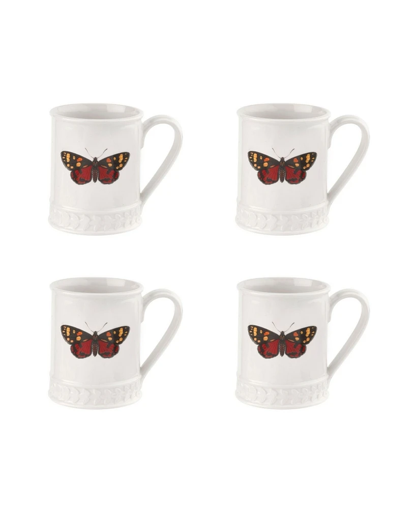 Portmeirion Botanic Garden Harmony Tankard Butterfly Mugs, Set of 4