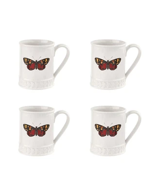 Portmeirion Botanic Garden Harmony Tankard Butterfly Mugs, Set of 4