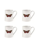Portmeirion Botanic Garden Harmony Tankard Butterfly Mugs, Set of 4