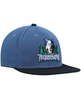 Men's Mitchell & Ness Blue and Black Minnesota Timberwolves Hardwood Classics Team Two-Tone 2.0 Snapback Hat