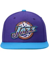 Men's Mitchell & Ness Purple and Turquoise Utah Jazz Hardwood Classics Team Two-Tone 2.0 Snapback Hat