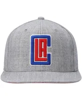 Men's Mitchell & Ness Heathered Gray La Clippers 2.0 Snapback Hat