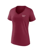 Women's Fanatics Burgundy Washington Commanders Team Mother's Day V-Neck T-shirt