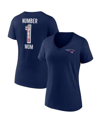 Women's Fanatics Navy New England Patriots Team Mother's Day V-Neck T-shirt