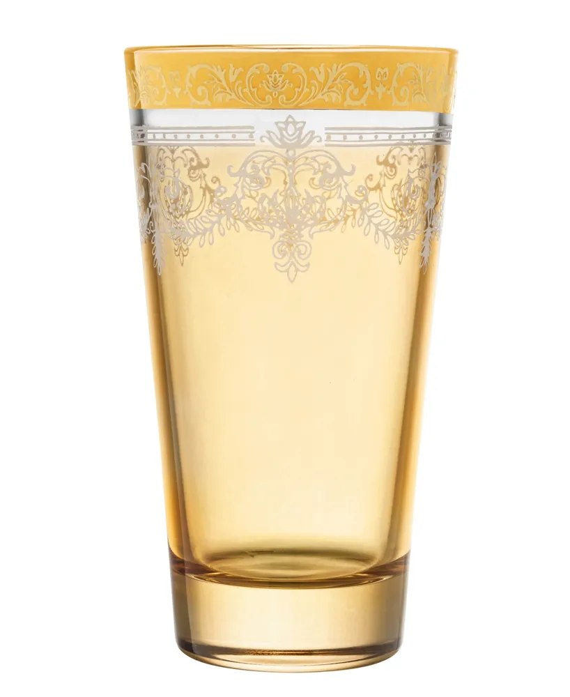 Lorren Home Trends Highball 6 Piece Gold Band Glass Set