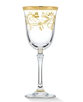 Lorren Home Trends 4 Piece Rosalia Flower Red Wine Set