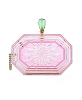 Women's Perfume Bottle Clear Flower Cut Acrylic Clutch