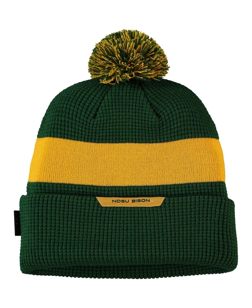 Men's Nike Green Ndsu Bison Logo Sideline Cuffed Knit Hat with Pom