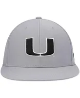 Men's Top of the World Gray Miami Hurricanes Fitted Hat