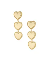 Ettika 18k Gold-Plated Heart Triple Drop Earrings