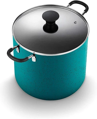 Cook N Home Nonstick Stockpot with Lid, 10.5 Quarts, Turquoise (2697)