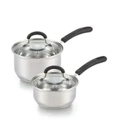 Cook N Home Professional Saucepan, 1-qt and 2-qt, Silver