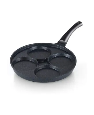 Cook N Home Marble Nonstick Egg Frying Pan, 4-Cup Cookware Pancake Pan Omelet Pan, Black