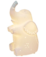 Simple Designs Porcelain Elephant Shaped Table Lamp