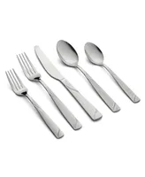 Cambridge Silversmiths Tabitha Sand Pebble Flatware with Chrome Buffet Set, 40 Piece - Silver