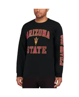 Men's Fanatics Black Arizona State Sun Devils Distressed Arch Over Logo Long Sleeve Hit T-shirt