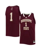 Men's adidas #1 Maroon Mississippi State Bulldogs Reverse Retro Jersey