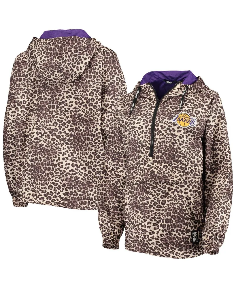 Women's G-Iii Sports By Carl Banks Leopard Los Angeles Lakers Gabriella Windbreaker Half-Zip Hoodie