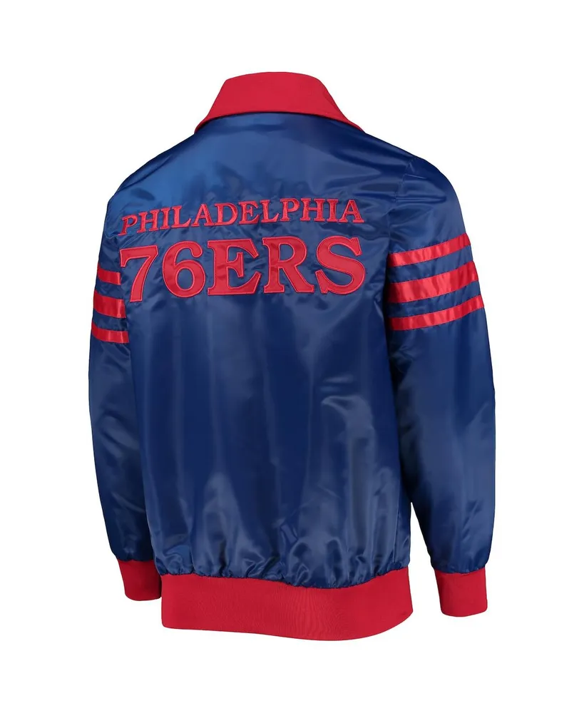 Men's Starter Royal Philadelphia 76Ers The Captain Ii Full-Zip Varsity Jacket