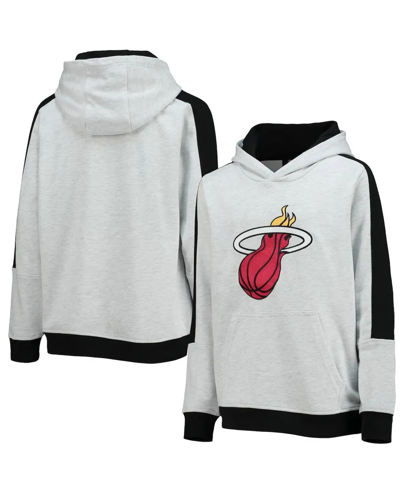 Miami Heat Nike Essential Logo Fleece Pullover Hoodie - Heathered Gray