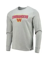 Men's '47 Brand Heathered Gray Washington Commanders Traction Super Rival Long Sleeve T-shirt