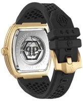 Philipp Plein Men's Automatic The $keleton Black Silicone Strap Watch 44mm