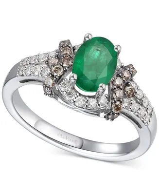 Le Vian Emerald (5/8 ct. t.w.) & Diamond (1/2 ct. t.w.) Ring in 14k White Gold