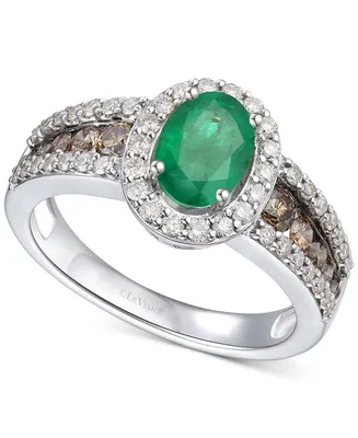 Le Vian Emerald (1/2 ct. t.w.) & Diamond (7/8 ct. t.w.) Ring in 14k White Gold