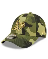 Men's New Era Camo Oakland Athletics 2022 Armed Forces Day 9FORTY Snapback Adjustable Hat