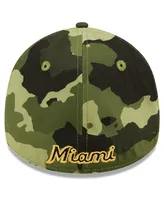 Men's New Era Camo Miami Marlins 2022 Armed Forces Day 39Thirty Flex Hat