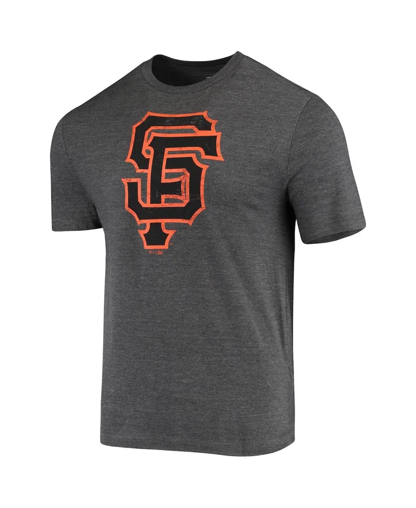 Men's Fanatics Charcoal San Francisco Giants Weathered Official Logo Tri-Blend T-shirt