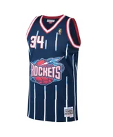 Men's Mitchell & Ness Hakeem Olajuwon Navy Houston Rockets 1996-97 Hardwood Classics Swingman Jersey