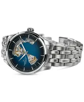 Hamilton Men's Automatic Jazzmaster Open Heart Smoked Blue Stainless Steel Bracelet Watch 40mm