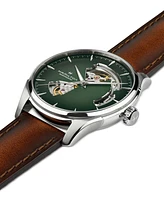 Hamilton Men's Automatic Jazzmaster Open Heart Smoked Green Stainless Steel Strap Watch 40mm